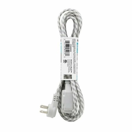 PRIME WIRE & CABLE Prime Accent Extension Cord, 16 AWG Cable, 9 ft L, 13 A, 125 V, Cool Gray FC926609